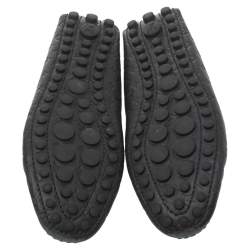 Pre Owned Louis Vuitton Black Monogram Empreinte Leather Gloria Flat Loafers Size 36.5