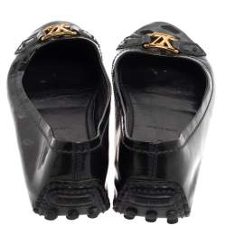 مملوكة مسبقًا Louis Vuitton Dark Grey Vernis Leather Oxford Ballet Flats Size 38.5