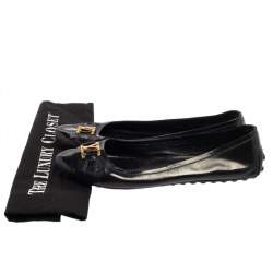 مملوكة مسبقًا Louis Vuitton Dark Grey Vernis Leather Oxford Ballet Flats Size 38.5