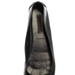 مملوكة مسبقًا Louis Vuitton Dark Grey Vernis Leather Oxford Ballet Flats Size 38.5