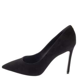 Pre Owned حذاء كعب عالي لوي فيتون مقدمة مدببة جلد و سويدي أسود مقاس 39