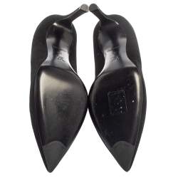 Pre Owned حذاء كعب عالي لوي فيتون مقدمة مدببة جلد و سويدي أسود مقاس 39