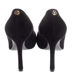 Pre Owned حذاء كعب عالي لوي فيتون مقدمة مدببة جلد و سويدي أسود مقاس 39