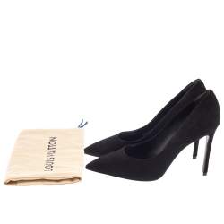 Pre Owned حذاء كعب عالي لوي فيتون مقدمة مدببة جلد و سويدي أسود مقاس 39