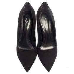 Pre Owned حذاء كعب عالي لوي فيتون مقدمة مدببة جلد و سويدي أسود مقاس 39