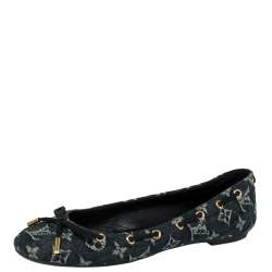 Louis Vuitton Women's Black Monogram Denim Canvas Myosotis Flat Ballerina –  Luxuria & Co.