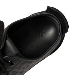 Pre Owned Louis Vuitton Black Monogram Empreinte Leather And Suede Low Top Sneakers Size 37