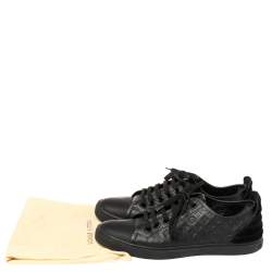 Pre Owned Louis Vuitton Black Monogram Empreinte Leather And Suede Low Top Sneakers Size 37