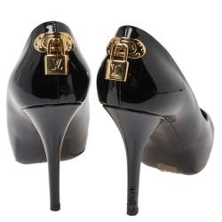 مملوكة مسبقًا Louis Vuitton Black Patent Leather Oh Really! Peep Toe Pumps Size 38