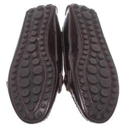 مملوكة مسبقًا حذاء لوفرز لوي فيتون جلد لامع عنابي مقاس 38