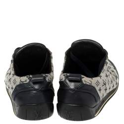 مملوكة مسبقًا Louis Vuitton Blue/Grey Monogram Canvas And Leather Low Top Sneakers Size 38