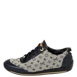 مملوكة مسبقًا Louis Vuitton Blue/Grey Monogram Canvas And Leather Low Top Sneakers Size 38