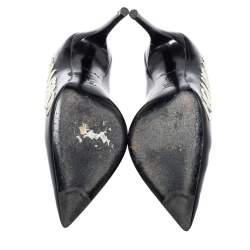 Pre Owned Louis Vuitton Black Leather Call Back Pointed Toe Pumps Size 37