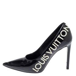 Louis Vuitton Black/White Leather Bow D'orsay Pumps Size 37 Louis