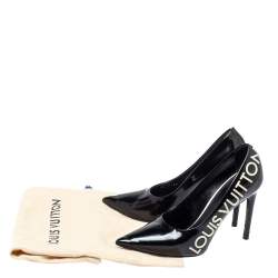 Pre Owned Louis Vuitton Black Leather Call Back Pointed Toe Pumps Size 37