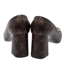 Pre Owned Louis Vuitton Brown Monogram Canvas Madeleine Pumps Size 39.5
