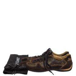 Pre Owned حذاء رياضي لوي فيتون اينرجي كانفاس مونوغرامي و سويدي بني مقاس 37