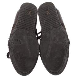 Pre Owned Louis Vuitton Brown Monogram Canvas And Patent Leather Energie Sneakers Size 37.5