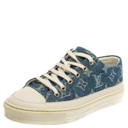 LOUIS VUITTON Denim Monogram Stellar Sneaker Boots 38.5 Bleu Jeans