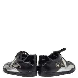 مملوكة مسبقًا Louis Vuitton Black/Silver Patent And Leather Low Top Lace Up Sneakers Size 39.5