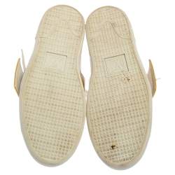 مملوكة مسبقًا Louis Vuitton White/Gold Leather Frontrow Low Top Sneakers Size 39