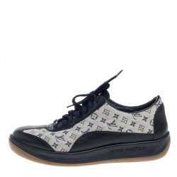 مملوكة مسبقًا Louis Vuitton Blue/Grey Canvas And Leather Mini Lin Sneakers Size 40
