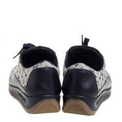 مملوكة مسبقًا Louis Vuitton Blue/Grey Canvas And Leather Mini Lin Sneakers Size 40