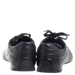 مملوكة مسبقًا Louis Vuitton Black Perforated Leather Low Top Sneakers Size 39