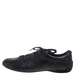 مملوكة مسبقًا Louis Vuitton Black Perforated Leather Low Top Sneakers Size 39