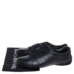 مملوكة مسبقًا Louis Vuitton Black Perforated Leather Low Top Sneakers Size 39