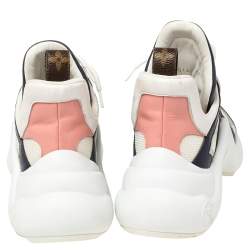 Louis Vuitton White/Blue Leather And Mesh Archlight Lace Up Sneakers Size 37