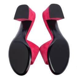Louis Vuitton Pink Suede Madeleine Slide Sandals Size 37