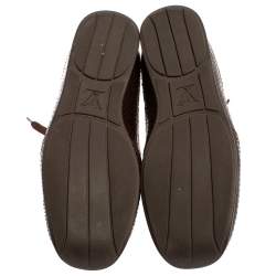 مملوكة مسبقًا Louis Vuitton Brown Monogram Satin And Python Embossed Leather Trim Low Top Sneakers Size 38