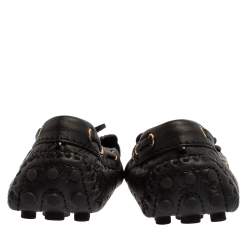 Pre Owned Louis Vuitton Black Monogram Empreinte Leather Gloria Loafers Size 39