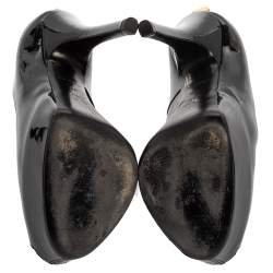 مملوكة مسبقًا Louis Vuitton Black Patent Leather Oh Really! Peep Toe Platform Pumps Size 38