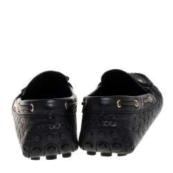 Pre Owned Louis Vuitton Black Monogram Empreinte Leather Gloria Loafers Size 40