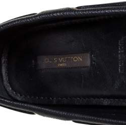 Pre Owned Louis Vuitton Black Monogram Empreinte Leather Gloria Loafers Size 40