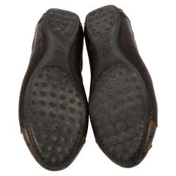 مملوكة مسبقًا Louis Vuitton Brown Leather And Canvas Dice Ballet Flats Size 40
