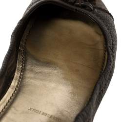 مملوكة مسبقًا Louis Vuitton Brown Leather And Canvas Dice Ballet Flats Size 40