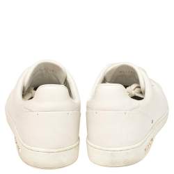 Pre Owned حذاء رياضي لوي فيتون فرونت رو بالشعار مزخرف جلد أبيض برباط مقاس 40