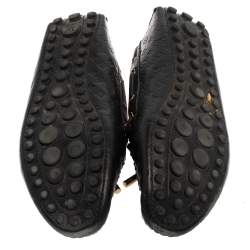 Pre Owned Louis Vuitton Black Monogram Leather Gloria Loafers Size 38.5