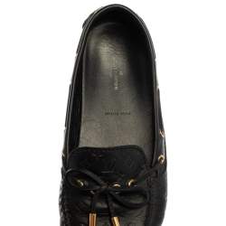 Pre Owned Louis Vuitton Black Monogram Leather Gloria Loafers Size 38.5