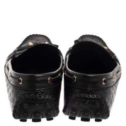 Pre Owned Louis Vuitton Black Monogram Leather Gloria Loafers Size 38.5