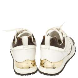مملوكة مسبقًا Louis Vuitton White/Brown Monogram Canvas And Mesh Reverse Run Away Sneakers Size 37.5