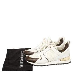 مملوكة مسبقًا Louis Vuitton White/Brown Monogram Canvas And Mesh Reverse Run Away Sneakers Size 37.5