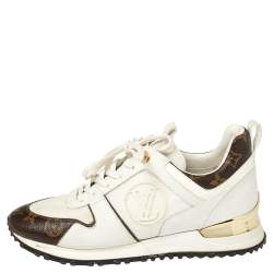 مملوكة مسبقًا Louis Vuitton White/Brown Monogram Canvas And Mesh Reverse Run Away Sneakers Size 37.5