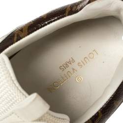 مملوكة مسبقًا Louis Vuitton White/Brown Monogram Canvas And Mesh Reverse Run Away Sneakers Size 37.5