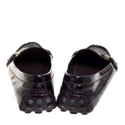 مملوكة مسبقًا حذاء أوكسفوردز لوفرز لوي فيتون جلد عنابي لامع مقاس 39