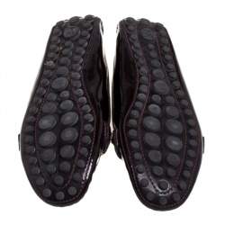 مملوكة مسبقًا حذاء أوكسفوردز لوفرز لوي فيتون جلد عنابي لامع مقاس 39