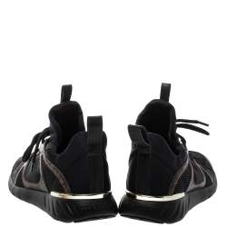 Pre Owned Louis Vuitton Black/Brown Fabric And Monogram Canvas Aftergame Sneakers Size 36